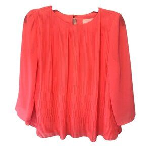 Ted Baker Womens Pink Gyda Pleated Chiffon Top 2 Designer Classic Holiday Modern
